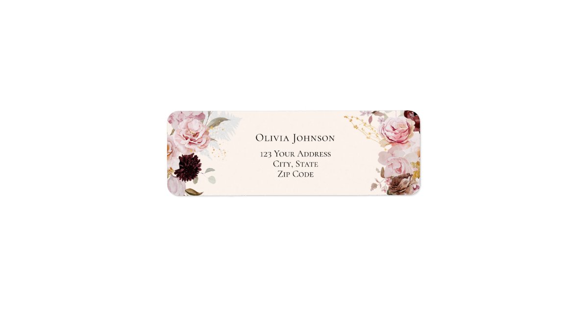 Elegant Blush Pink Floral Bridal Shower Label | Zazzle