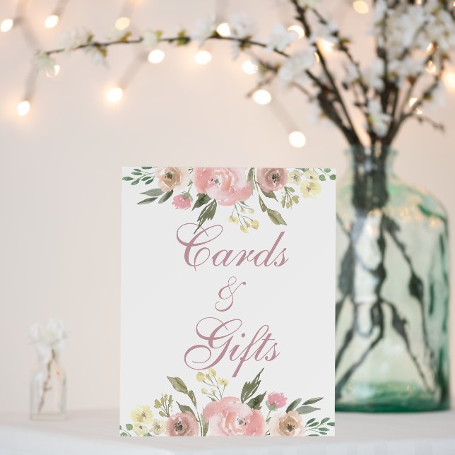 Elegant Blush Pink Floral Cards and Gifts Wedding Foam Board (In Situ (Wedding))