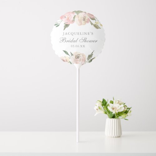 Elegant Blush Pink Floral Custom Bridal Shower Balloon