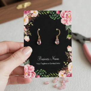 Elegant Blush Pink Floral Earring Display Cards