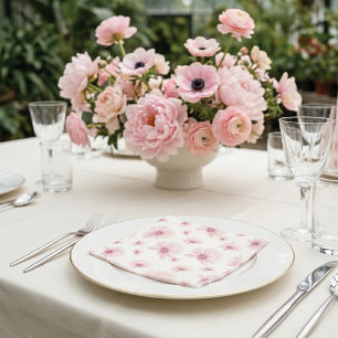 Elegant Blush Pink Floral Fine Art Wedding Napkins