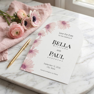 Elegant Blush Pink Floral Fine Art Wedding Save The Date