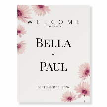 Elegant Blush Pink Floral Fine Art Wedding Welcome