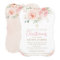 Elegant Blush Pink Floral Gold Christening