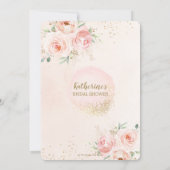 Elegant Blush Pink Floral Gold Girl Bridal Shower Invitation (Back)
