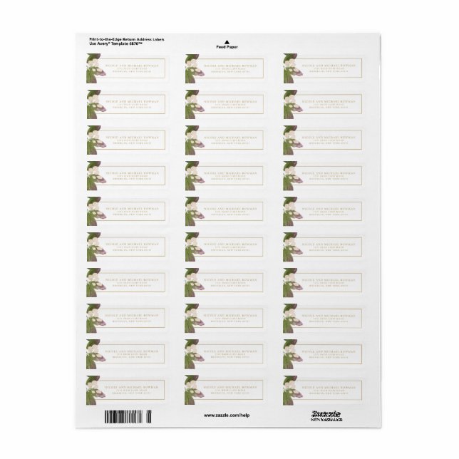 Elegant Blush Pink Floral Greenery Address Label (Full Sheet)