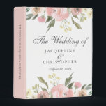 Elegant Blush Pink Floral Personalized Wedding Mini Binder<br><div class="desc">A beautiful blush pink peony and ivory floral personalized wedding binder personalized for your spring or garden wedding. This elegant custom event mini binder is decorated with a romantic bouquet of watercolor flowers bordering the top and bottom.</div>