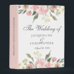 Elegant Blush Pink Floral Personalized Wedding Mini Binder<br><div class="desc">A beautiful blush pink peony and ivory floral personalized wedding binder personalized for your spring or garden wedding. This elegant custom event mini binder is decorated with a romantic bouquet of watercolor flowers bordering the top and bottom.</div>