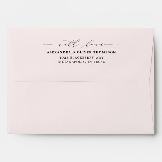 Elegant Blush Pink Floral Pre-Addressed Envelope | Zazzle.com