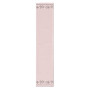 Elegant Blush Pink Floral Short Table Runner
