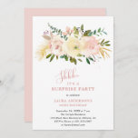 Elegant Blush Pink Floral Suprise Birthday Party Invitation<br><div class="desc">Floral surprise birthday party invitation featuring watercolor flowers in blush pink,  dusty rose,  champagne and ivory along with gold accent pieces.  The year shown is for a 50th birthday,  but may be customized for any year.</div>