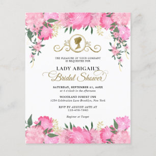 Elegant Blush Pink Floral Victorian Bridal Shower