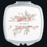 Elegant Blush Pink Floral Watercolor Bridesmaid Compact Mirror<br><div class="desc">Elegant Blush Pink Floral Watercolor Bridesmaid Gift Compact Mirror.</div>