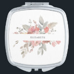 Elegant Blush Pink Floral Watercolor Bridesmaid Compact Mirror<br><div class="desc">Elegant Blush Pink Floral Watercolor Bridesmaid Gift Compact Mirror.</div>