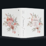 Elegant Blush Pink Floral Watercolor Wedding 3 Ring Binder<br><div class="desc">This elegant wedding planner binder features blush pink and sage green floral watercolor illustrations with classic serif typography. An elegant transparent white frame highlights your names and wedding date. Please see the collection for coordinating items and message me if you need an item not yet in the collection.</div>