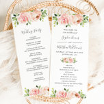 Elegant Blush Pink Floral Wedding Program<br><div class="desc">Designed to co-ordinate with our Bloomsbury wedding collection, this elegant wedding program features a beautiful watercolor blush floral arrangement and script brush hand lettering. Personalize it with your wedding details easily and quickly, simply press the customize it button to further re-arrange and format the style and placement of the text....</div>