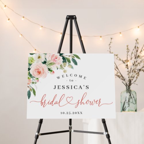 Elegant Blush Pink Flowers Boho Bridal Shower Foam Board