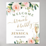 Elegant Blush Pink Flowers Boho Bridal Shower Poster<br><div class="desc">Welcome guests to your wedding with Elegant Blush Pink Flowers Boho Bridal Shower Poster,  featuring lush watercolor botanical greenery and white flowers,  with "welcome to our happily ever after, " your names,  and wedding date in a chic mix of modern block and hand lettered calligraphy typefaces.</div>