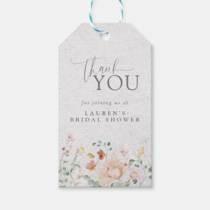 Elegant Blush Pink Garden Flowers Bridal Shower Gift Tags
