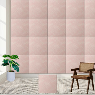 Elegant Blush Pink Geometric Textured Ceramic  Ceramic Tile