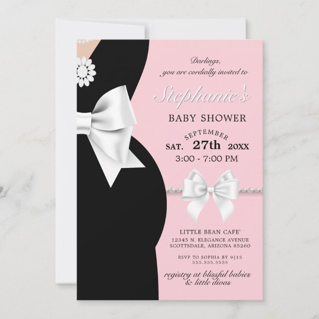 Elegant Blush Pink Glam Tiffany Theme Baby Shower Invitation (Front)