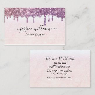 Elegant  Blush Pink Glitter Agate Modern Chic