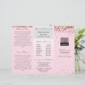 Elegant Blush Pink Glitter Trifold Salon Brochure (Standing Front)