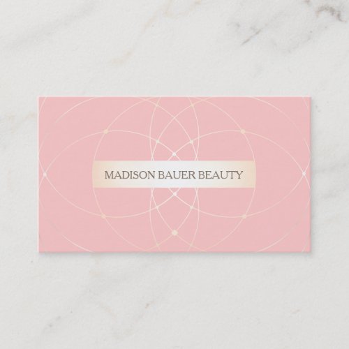 Elegant Blush Pink  Gold Beauty Stylist Business Card
