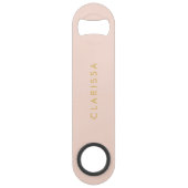 Elegant blush pink & gold bridesmaid bar key (Back)