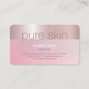 Elegant Blush Pink Gold Esthetician Spa Business Card