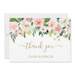 Elegant Blush Pink Gold Floral Wedding Thank You Elegant Blush Pink Gold Floral Wedding Thank You