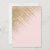 Elegant Blush Pink Gold Glitter Dress Sweet 16 Invitation (Back)