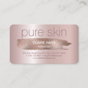 Elegant Blush Pink Gold Glitter Esthetician Spa Business Card