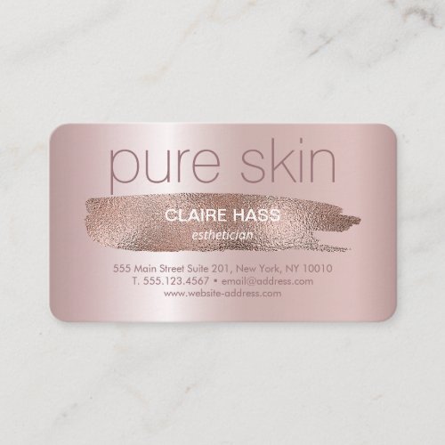 Elegant Blush Pink Gold Glitter Esthetician Spa  Business Card