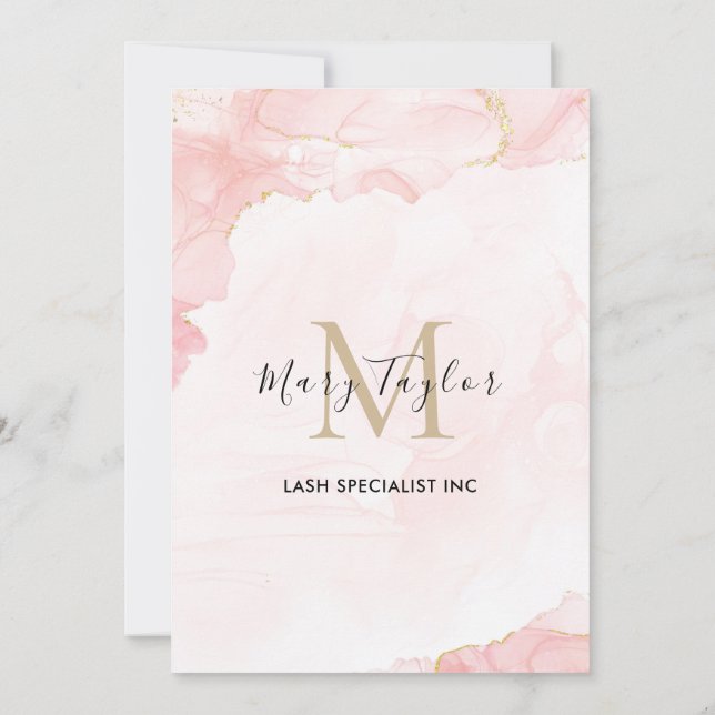 Elegant Blush Pink Gold Glitter Marble  Invitation (Back)