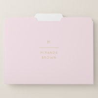 Elegant Blush Pink Gold Minimalist Classy Chic File Folder