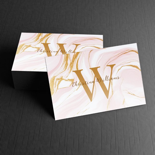 Elegant Blush Pink Gold Modern Minimalist Stylish Business Card (Elegant Blush Pink Gold Modern Minimalist Stylish Business Card)