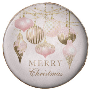 Elegant Blush Pink Gold Ornaments Christmas Party Chocolate Covered Oreo