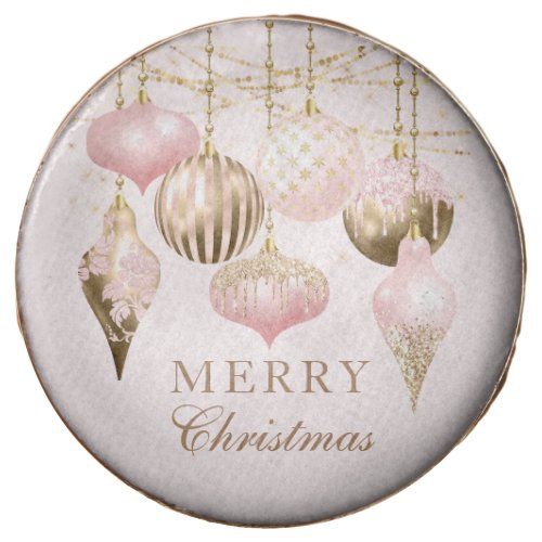 Elegant Blush Pink Gold Ornaments Christmas Party Chocolate Covered Oreo