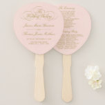 Elegant Blush Pink & Gold Wedding Program Template Hand Fan<br><div class="desc">Celebrate in style with these trendy wedding program hand fans. This design is easy to personalize with your special event wording and your guests will be thrilled when they receive these fabulous programs.</div>