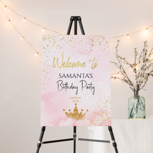 Elegant Blush Pink &amp; Gold  Welcome  Foam Board