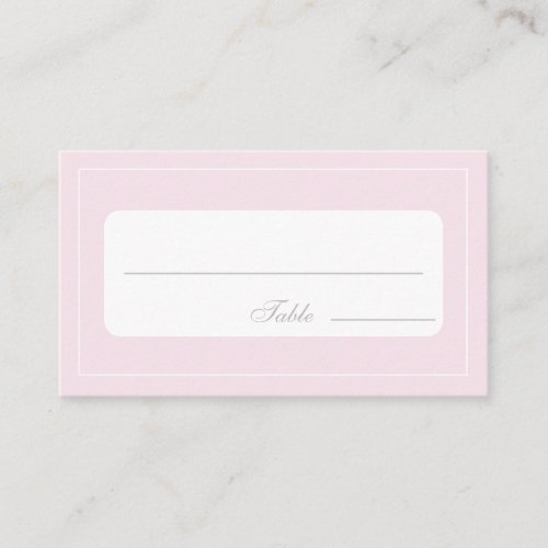Elegant Blush Pink Gray Wedding Script  Place Card
