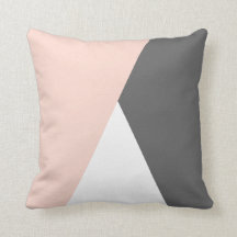 Elegant blush pink & grey geometric triangles