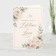 Elegant Blush Pink & Ivory Roses Gold Wedding Flor