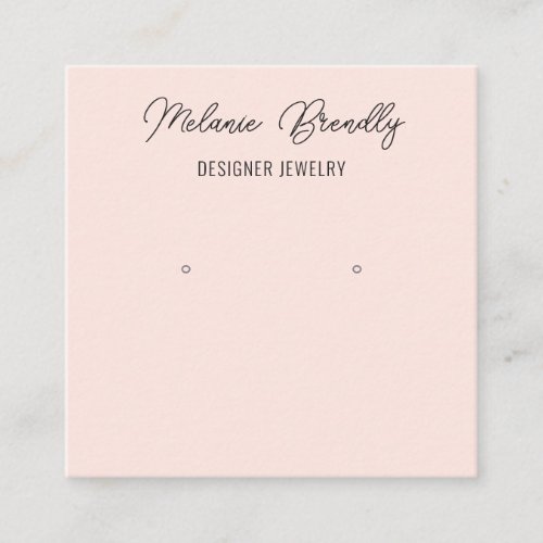 Elegant Blush Pink Jewelry Earring Display   Square Business Card