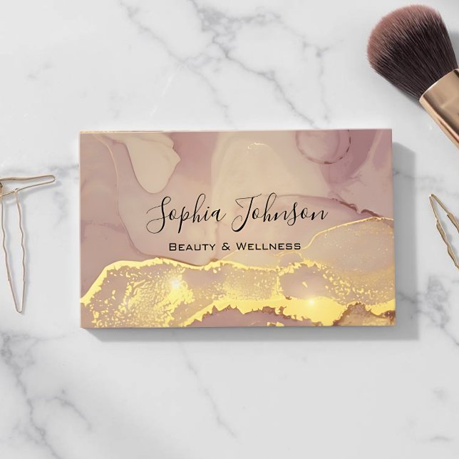 Elegant Blush Pink Marble Custom Business Card ( Marble Business Card - Front)