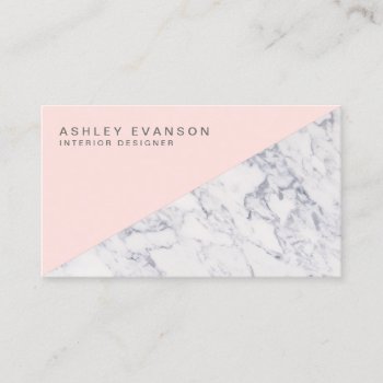 Elegant Blush Pink Marble Professional Pattern Business Card by whimsydesigns at Zazzle