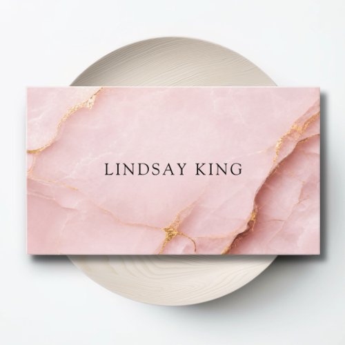 Elegant Blush Pink Marble QR Code Business Card