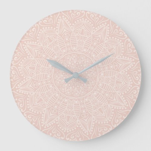Elegant Blush Pink medaillon Large Clock