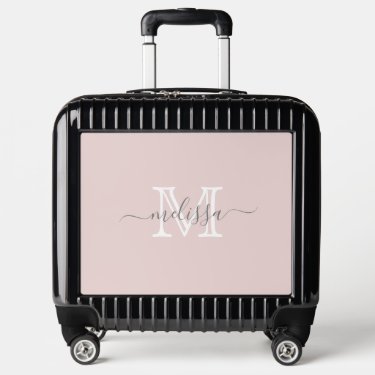 Elegant Blush Pink Minimal Name and Monogram